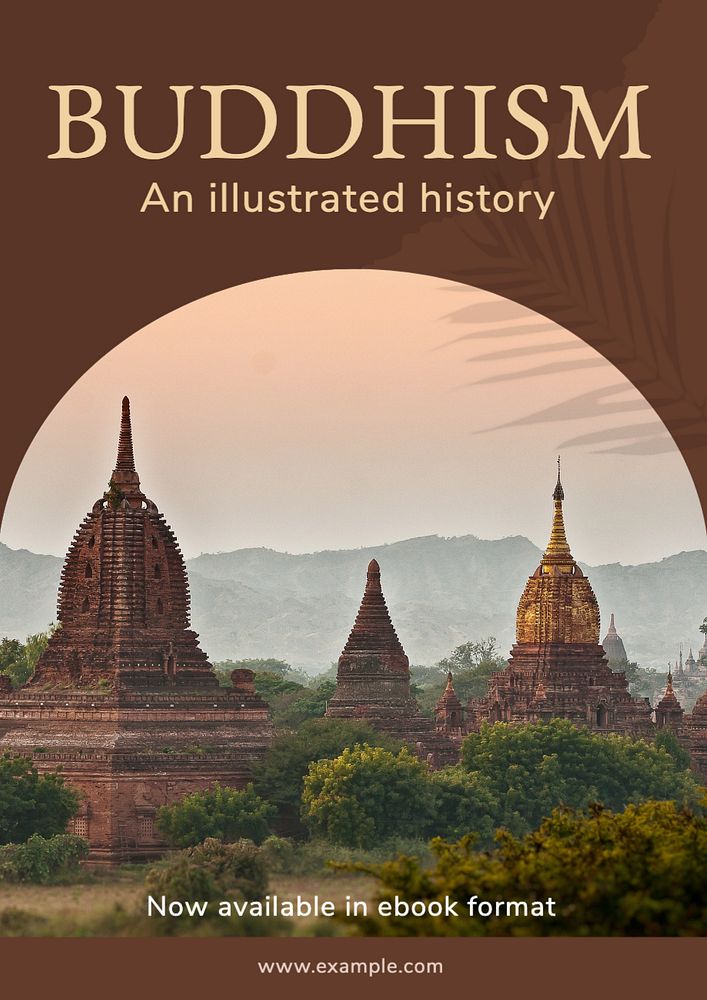 Buddhism history poster template, editable text and design