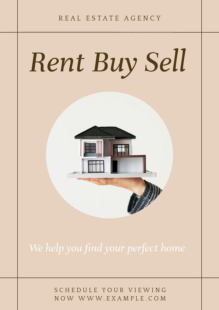 Real estate poster template, editable text and design