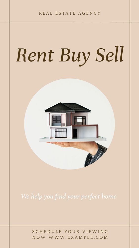 Real estate Instagram story template, editable text