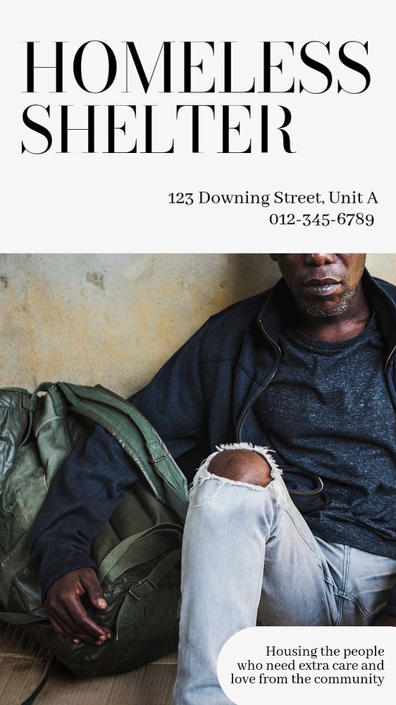 Homeless shelter volunteering Instagram story template, editable text