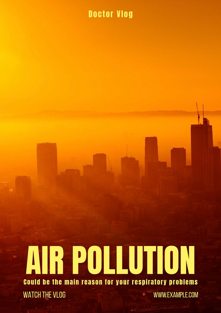 Air pollution  poster template, editable text and design