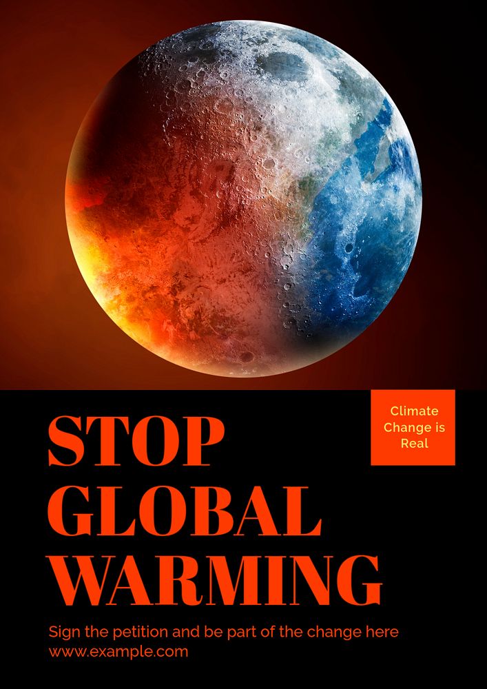 Climate change  poster template, editable text and design