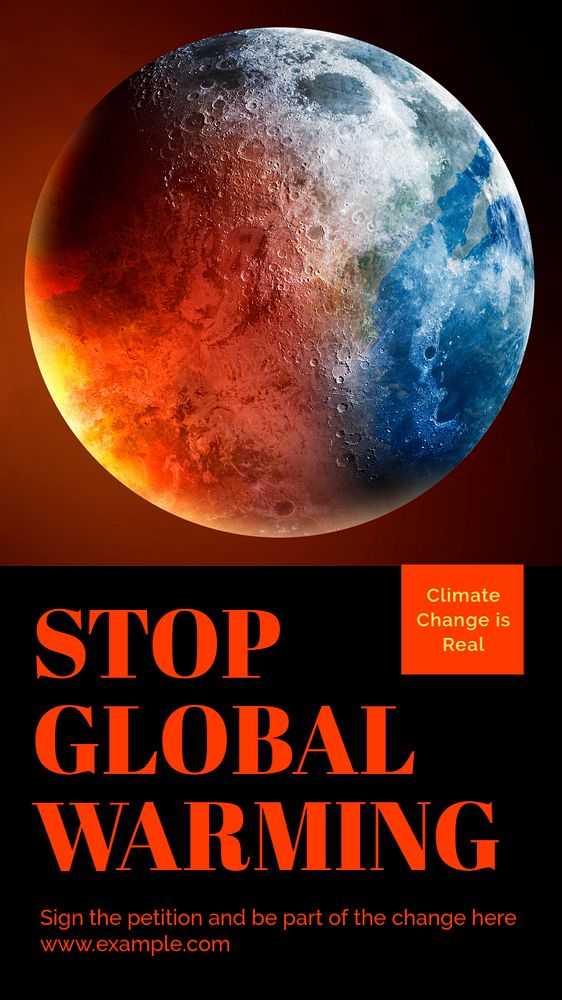 Climate change  Instagram story template, editable text