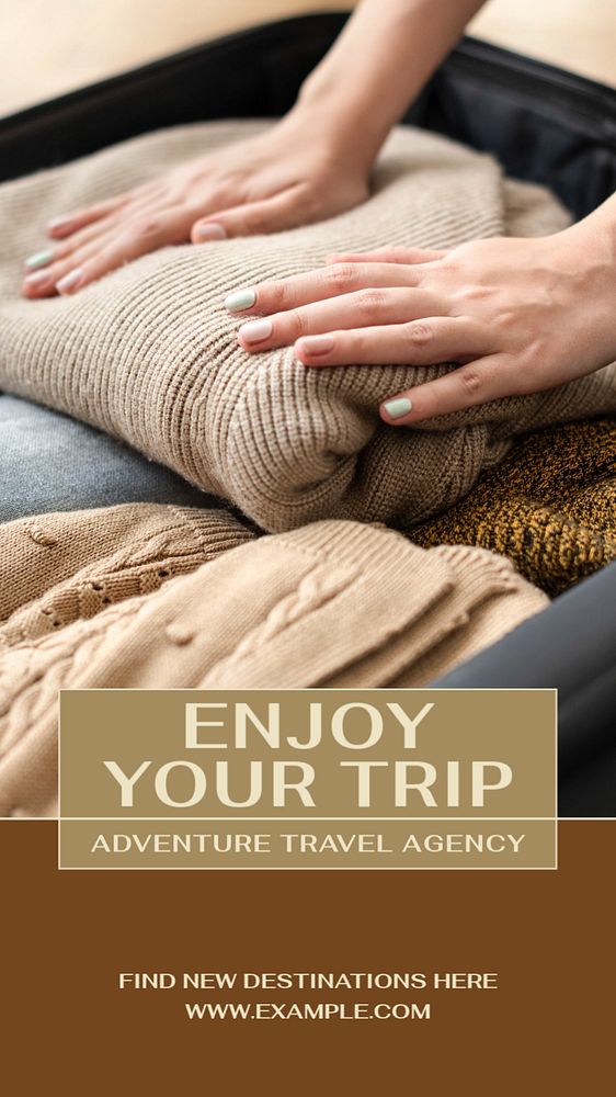 Enjoy your trip  Instagram story template, editable text