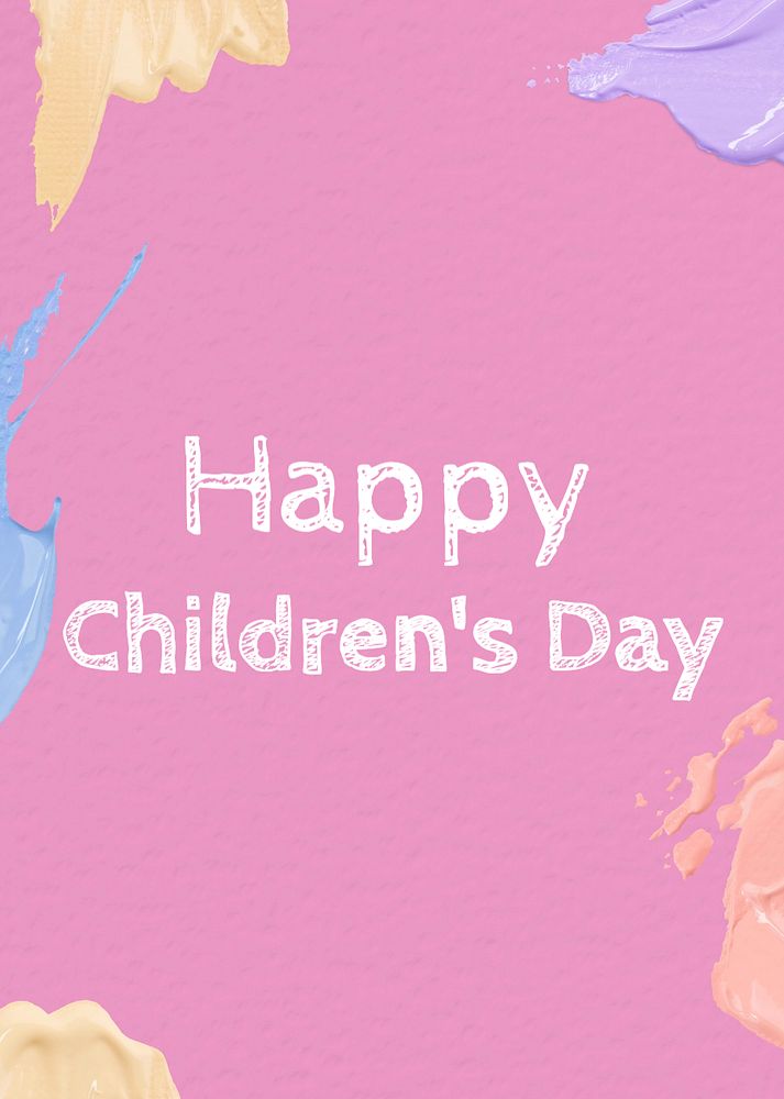 Happy children's day poster template, editable text and design