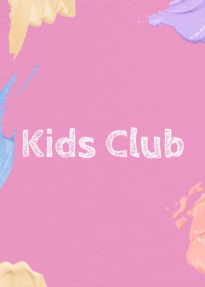 Kids club poster template, editable text and design