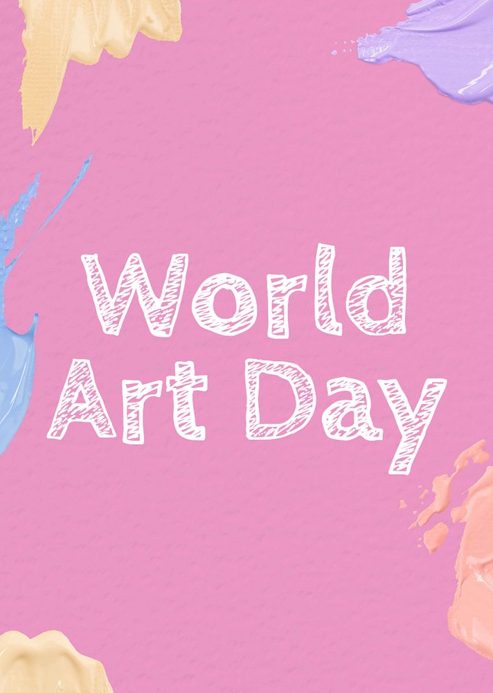 World art day poster template, editable text and design