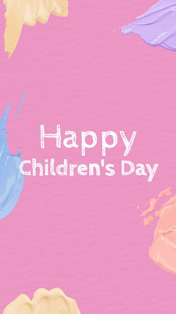 Happy children's day Instagram story template, editable text