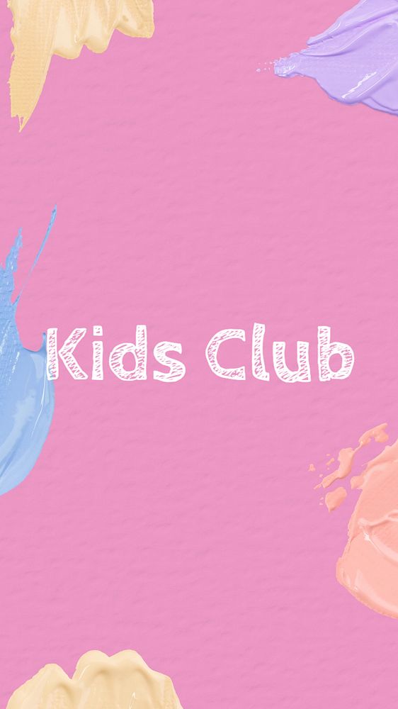 Kids club Instagram story template, editable text