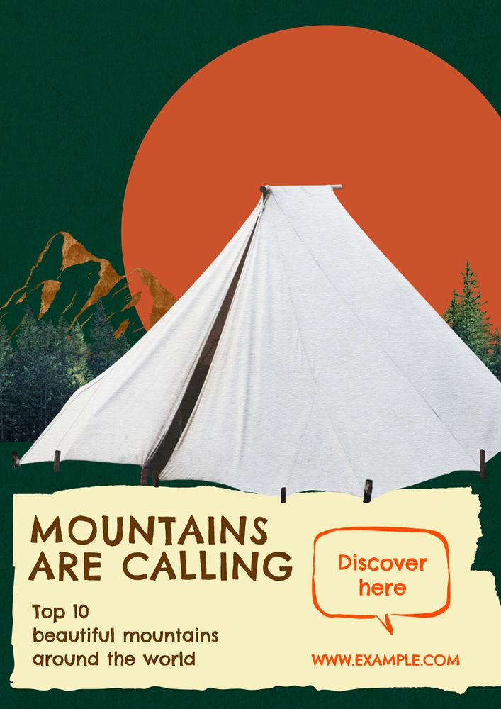 Mountains  poster template, editable text and design