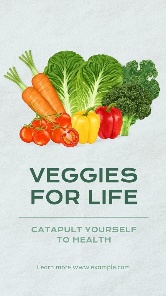 Vegetables  Instagram story template, editable text