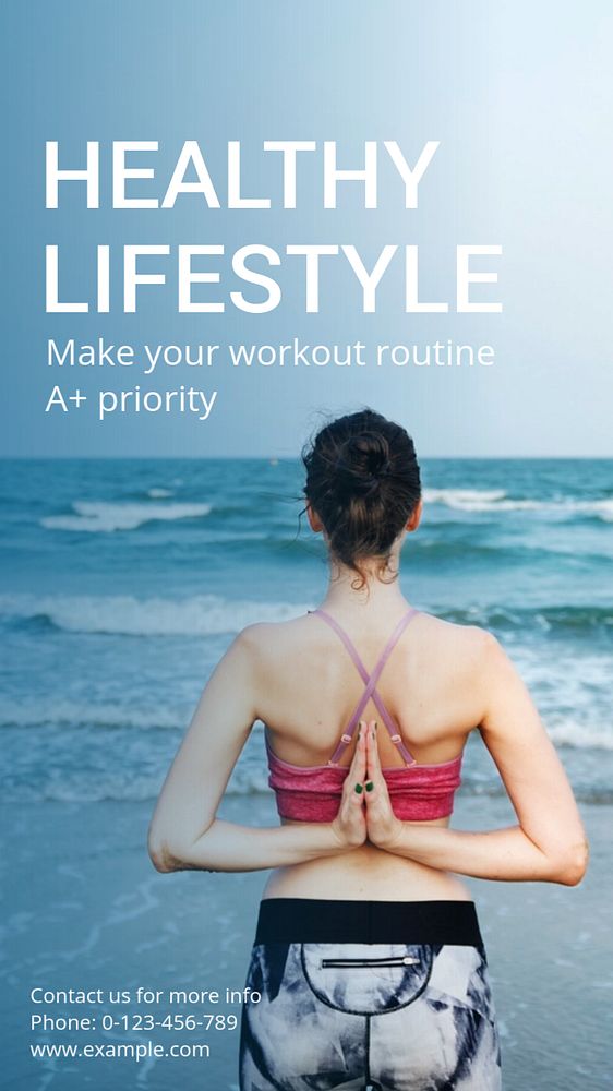 Healthy lifestyle  Instagram story template, editable text