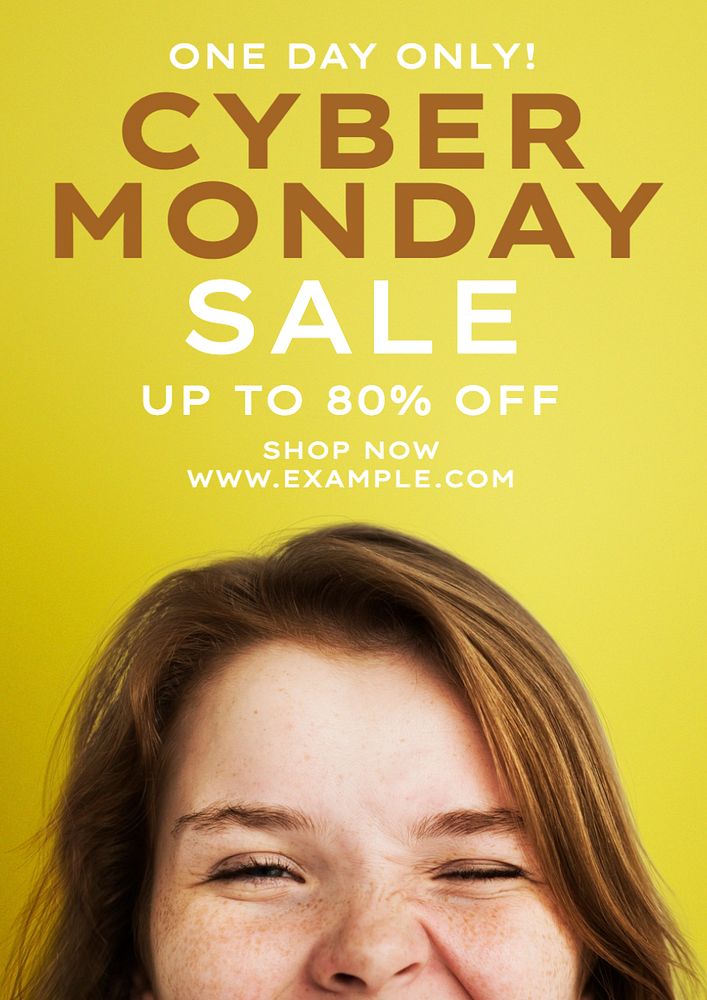 Cyber Monday sale poster template, editable text and design