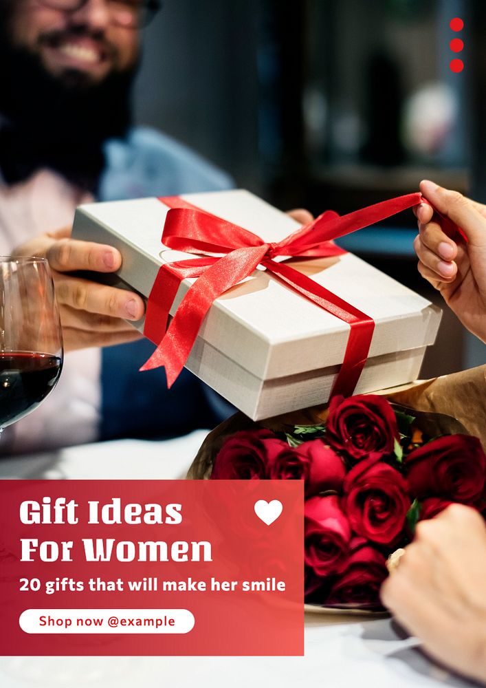 Gift ideas poster template, editable text and design