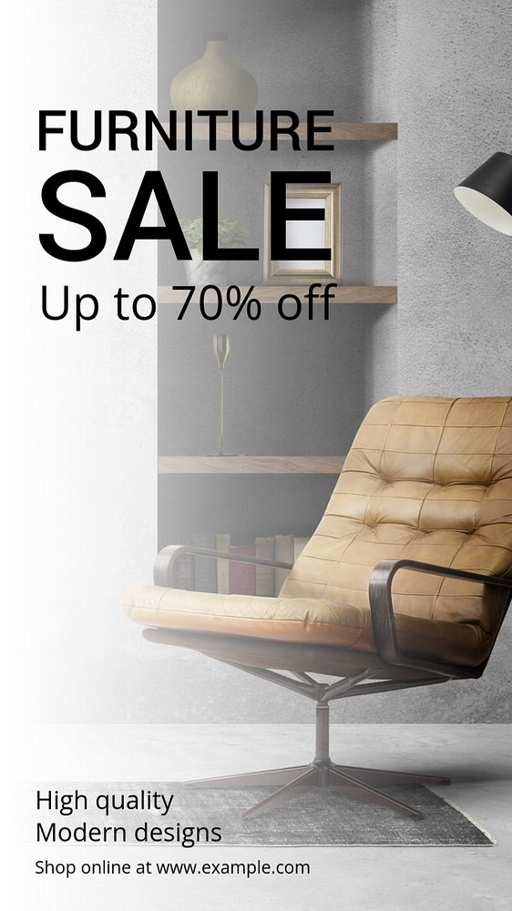 Furniture sale  Instagram story template, editable text