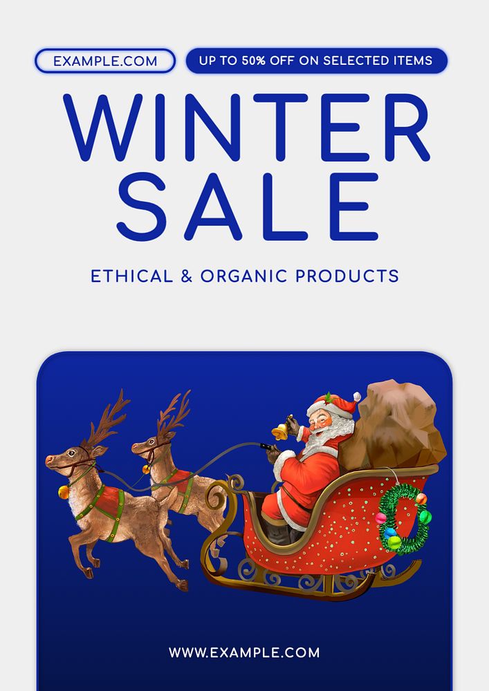 Winter sale  poster template, editable text and design