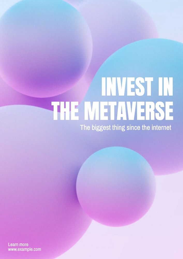 Metaverse poster template, editable text and design