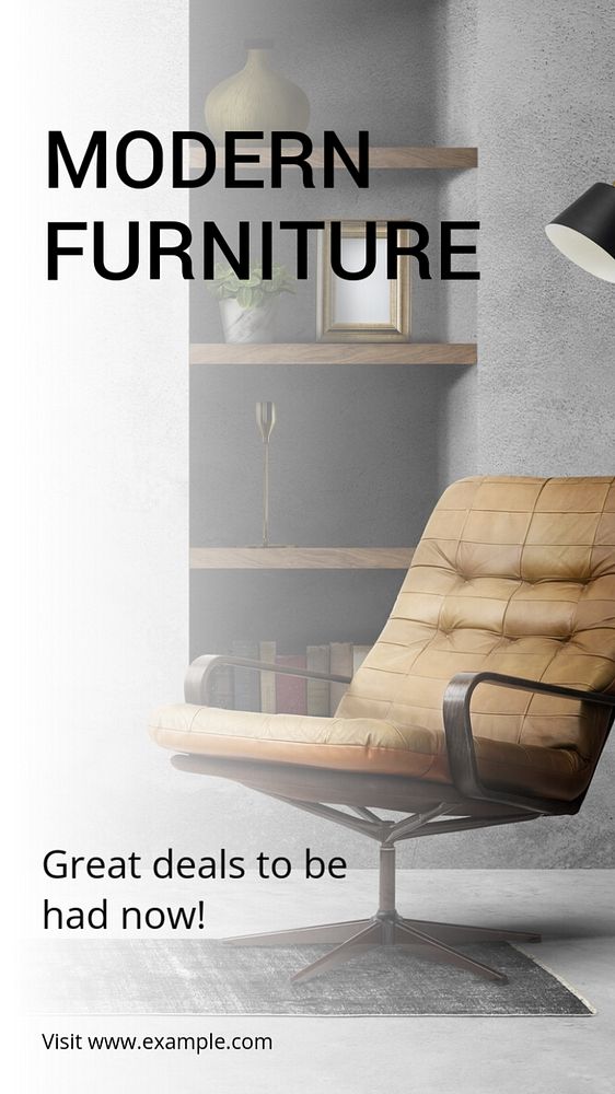 Modern furniture  Instagram story template, editable text