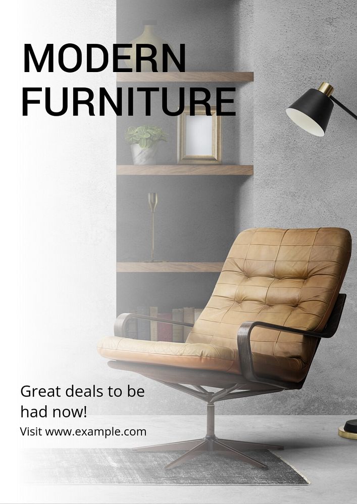 Modern furniture  poster template, editable text and design