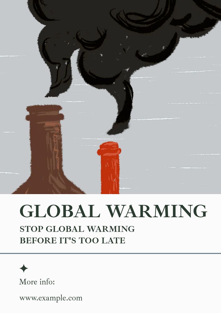 global warming  poster template, editable text and design