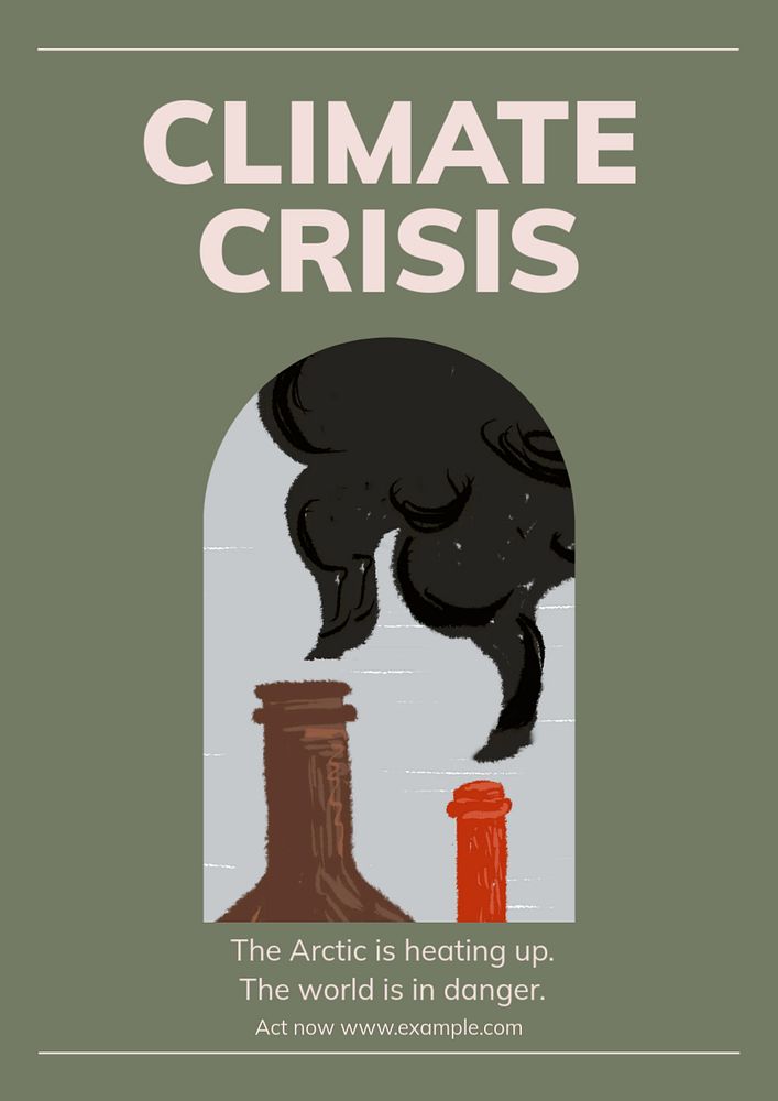 climate crisis  poster template, editable text and design