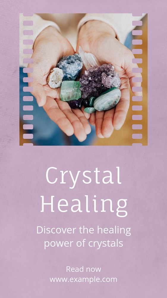 Crystal healing  Instagram story template, editable text