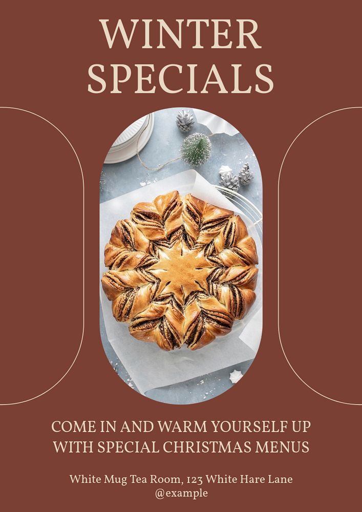 Winter special menu  poster template, editable text and design