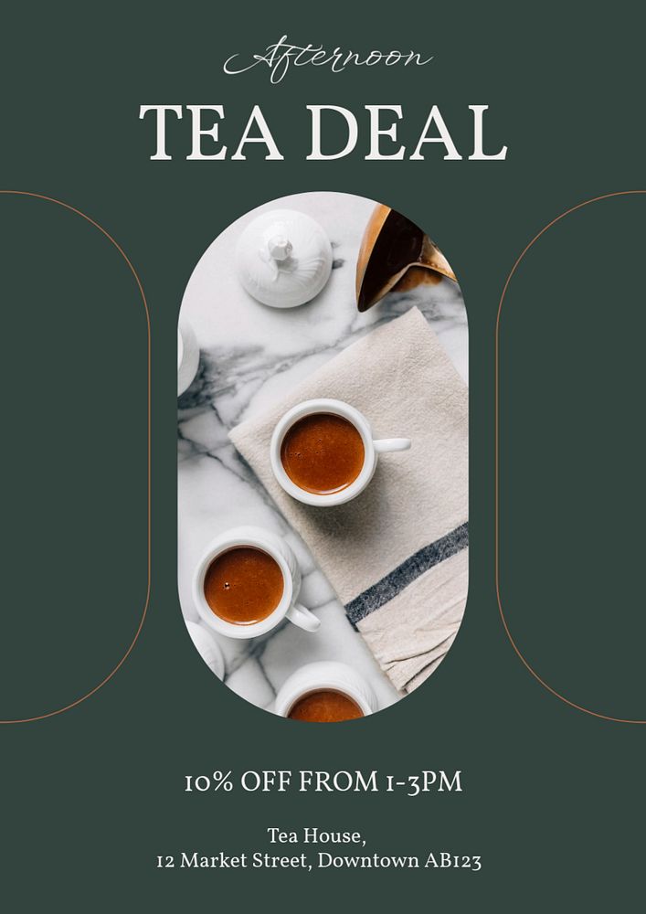 Afternoon tea deal  poster template, editable text and design