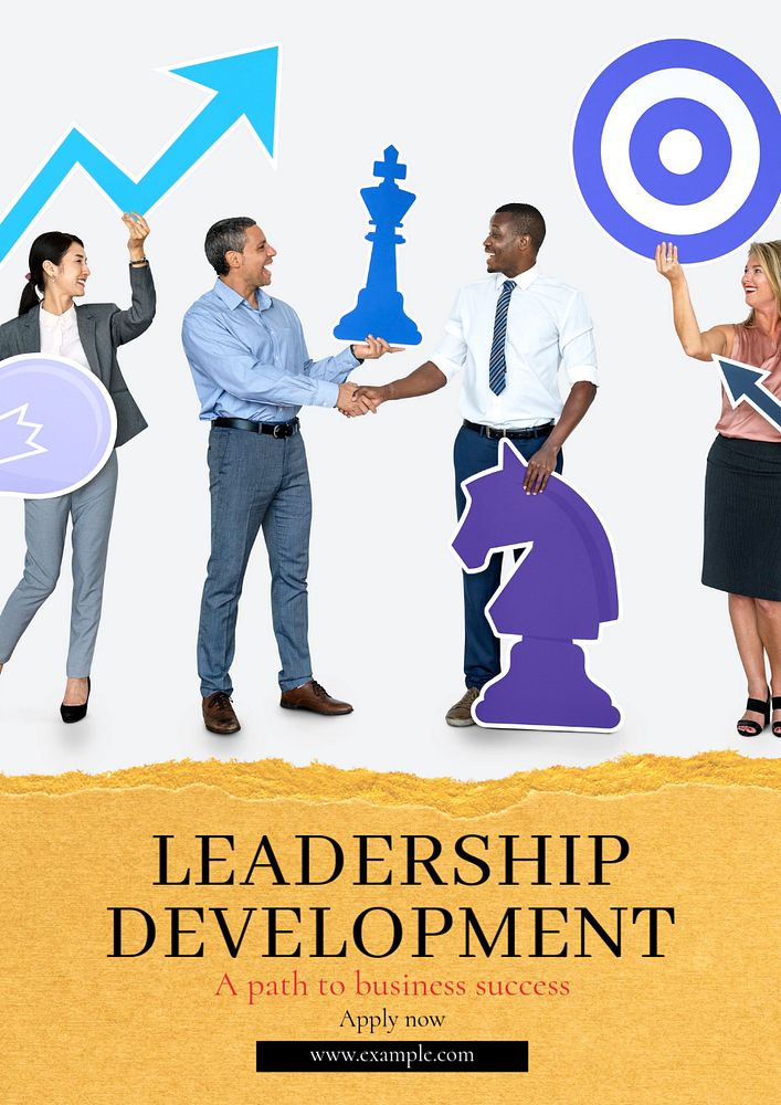 Leadership development  poster template, editable text and design