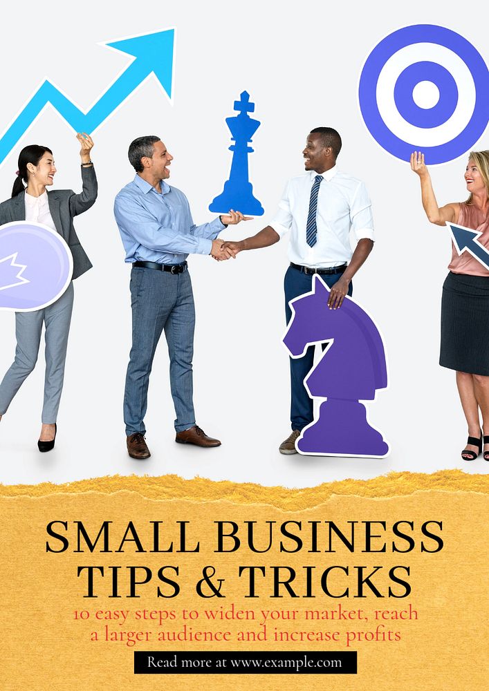 Small business tips  poster template, editable text and design