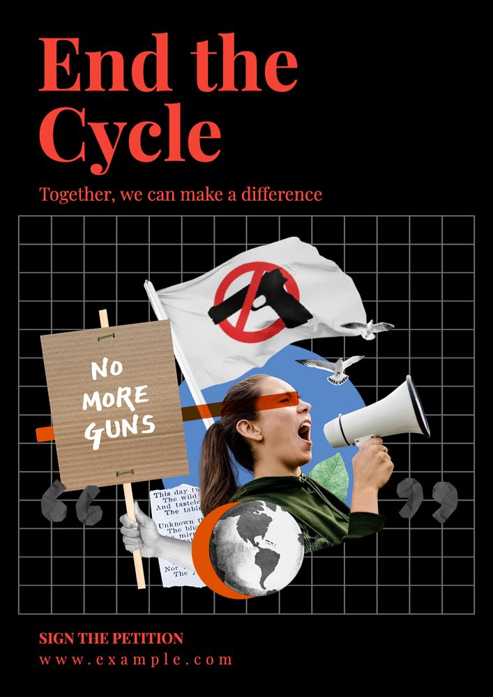 End the cycle poster template, editable text and design