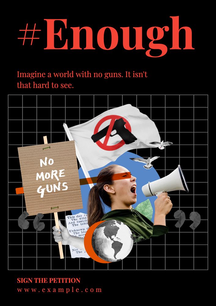 Enough poster template, editable text and design