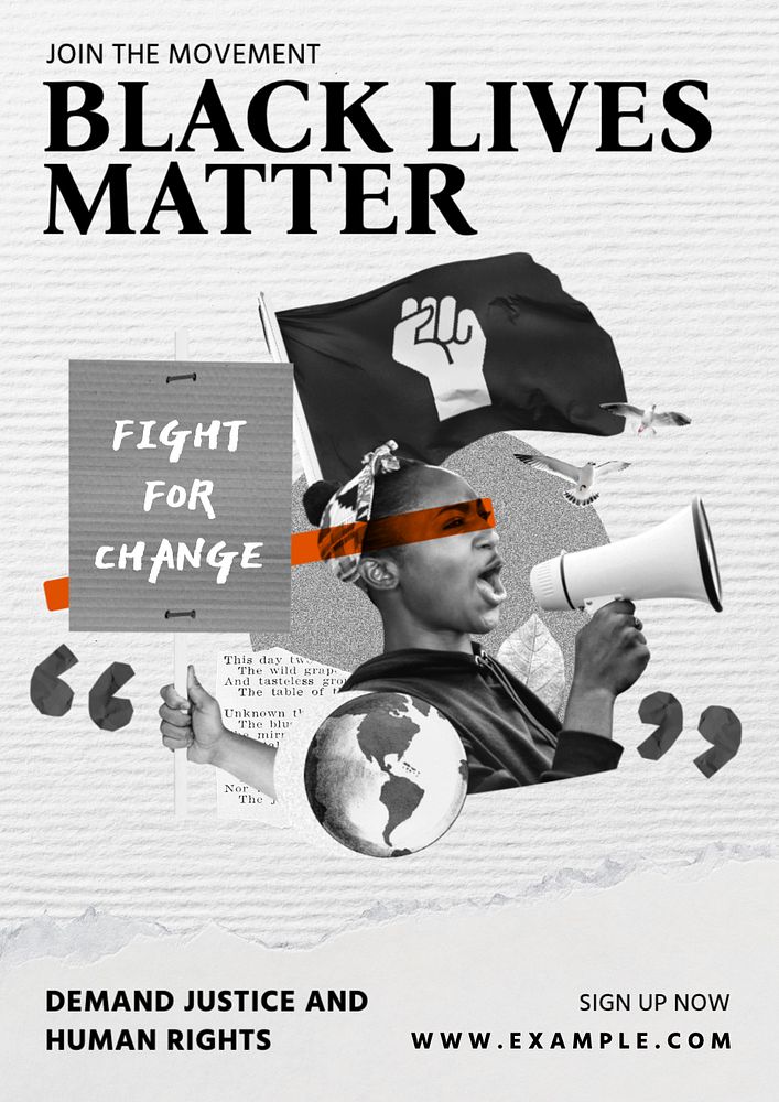 Black lives matter poster template, editable text and design