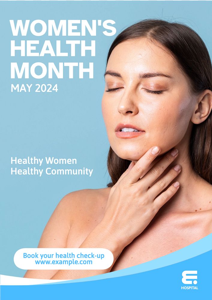 Women's health month poster template, editable text and design