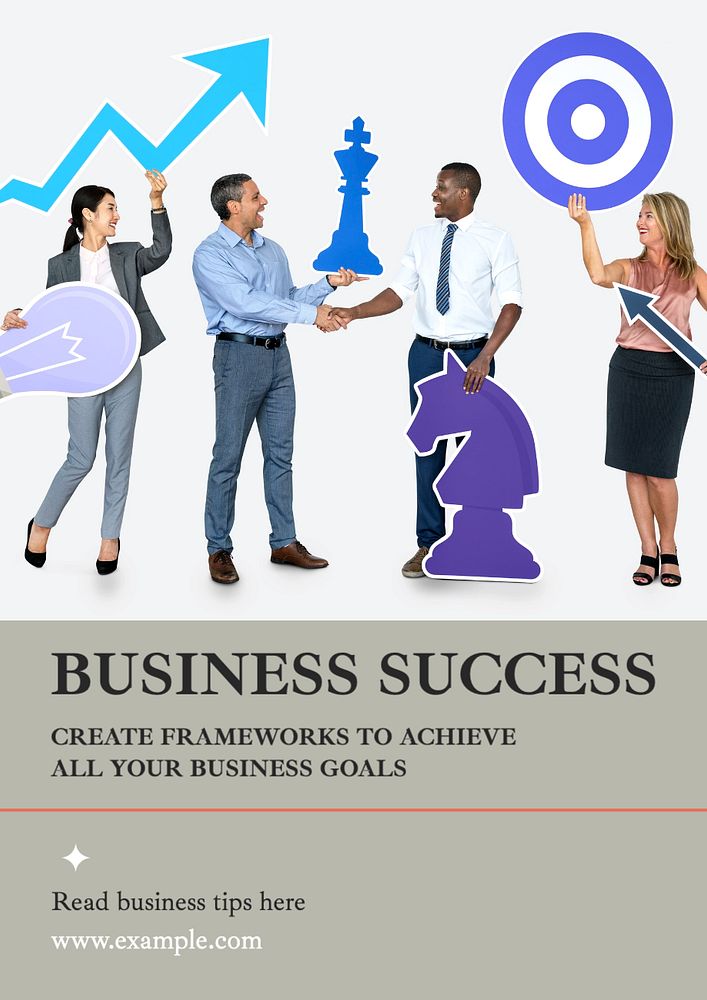 Business success  poster template, editable text and design