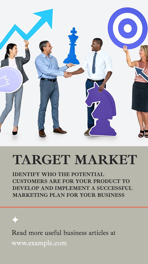 Target market  Instagram story template, editable text