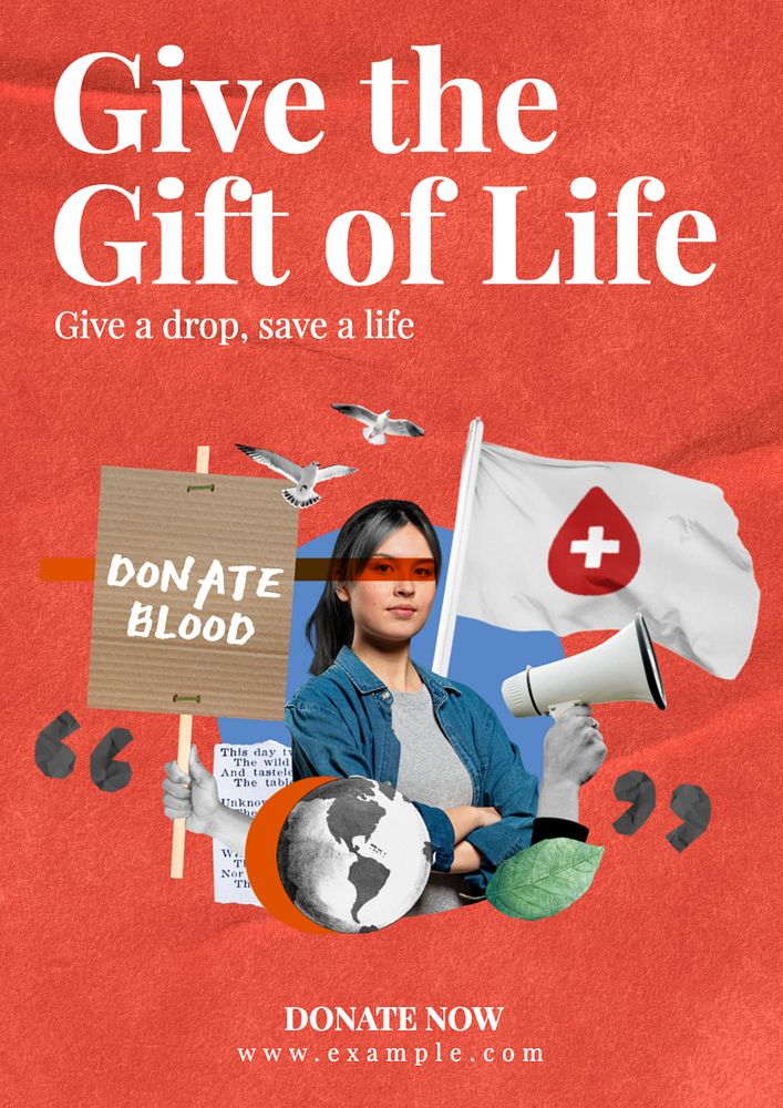 Gift of life poster template, editable text and design