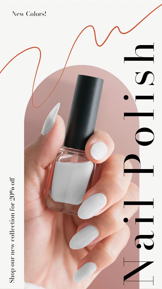 Nail polish  Instagram story template, editable text