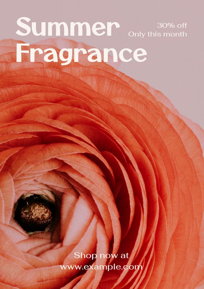 Summer fragrance  poster template, editable text and design