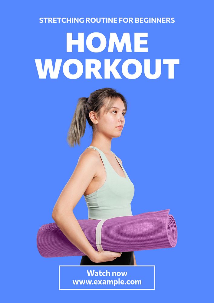 Home workout  poster template, editable text and design