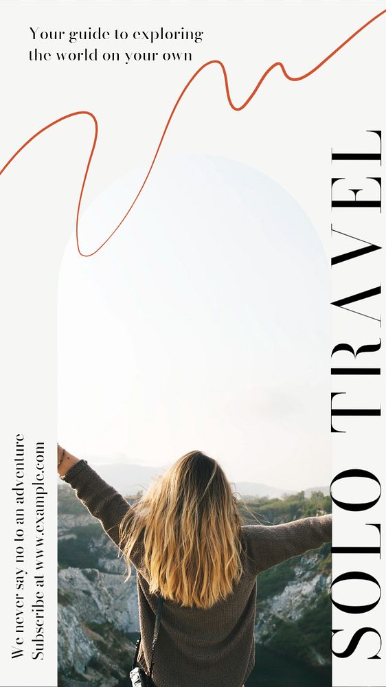 Solo travel  Instagram story template, editable text