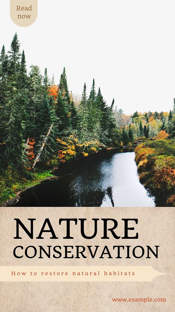 Nature conservation  Instagram story template, editable text