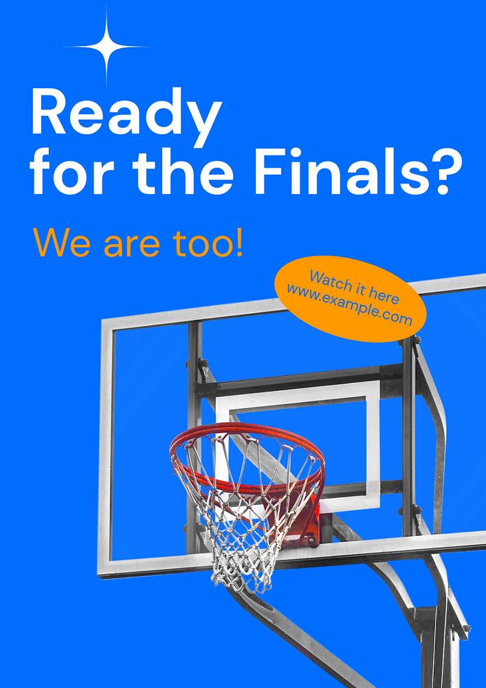 Basketball final  poster template, editable text and design