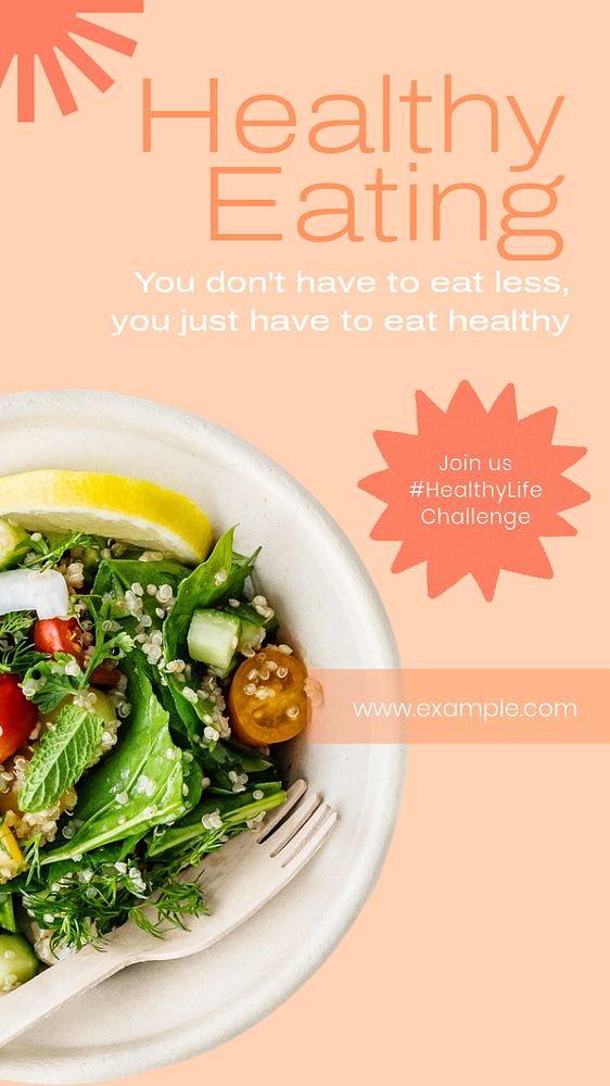 Healthy eating  Instagram story template, editable text