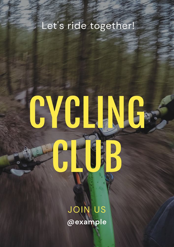 Cycling club  poster template, editable text and design