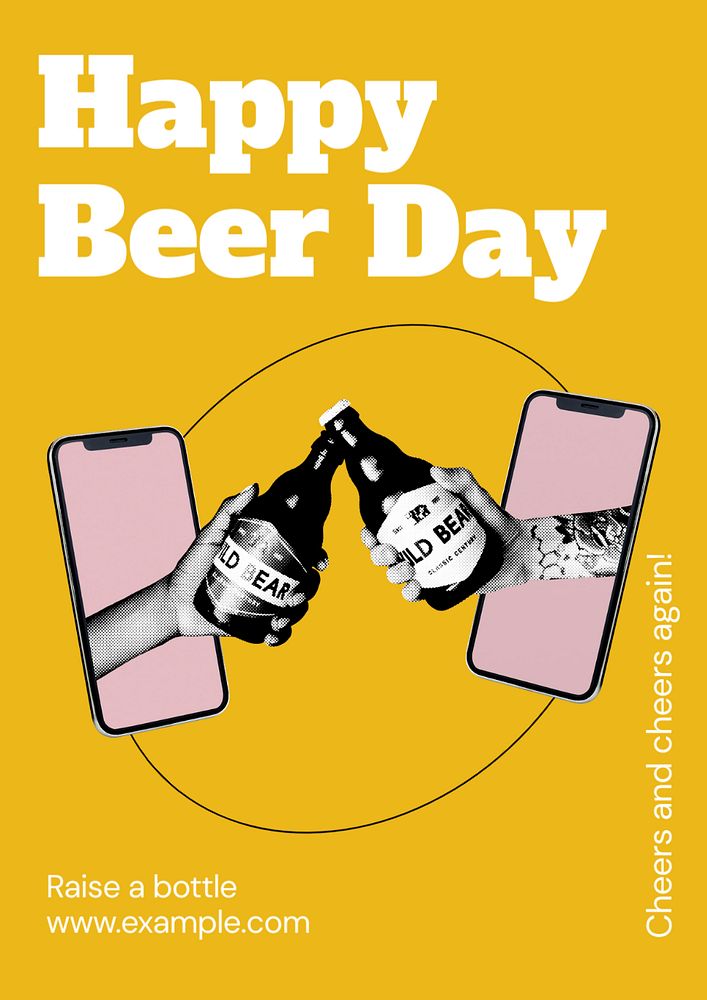 Happy beer day  poster template, editable text and design