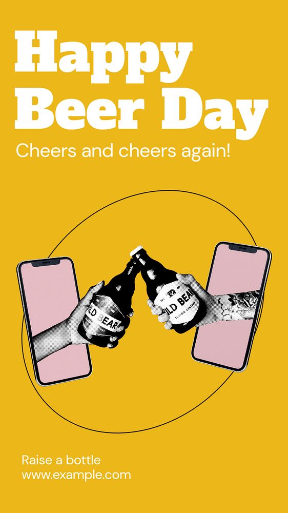 Happy beer day  Instagram story template, editable text