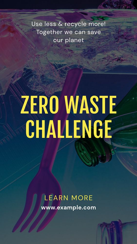 Zero waste challenge  Instagram story template, editable text