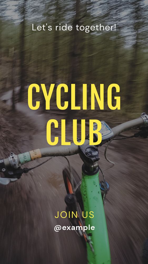 Cycling club  Instagram story template, editable text