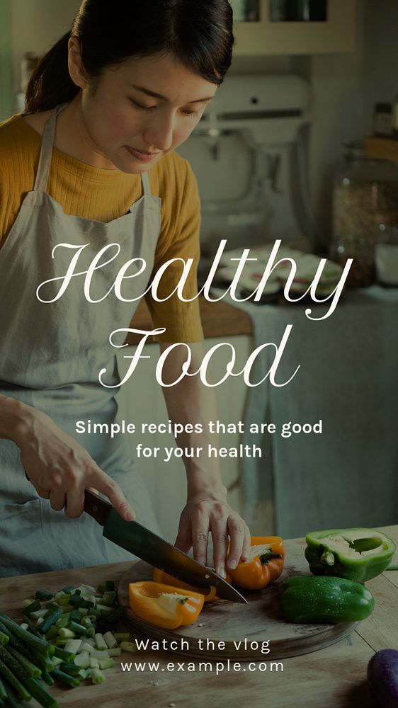 Healthy food  Instagram story template, editable text